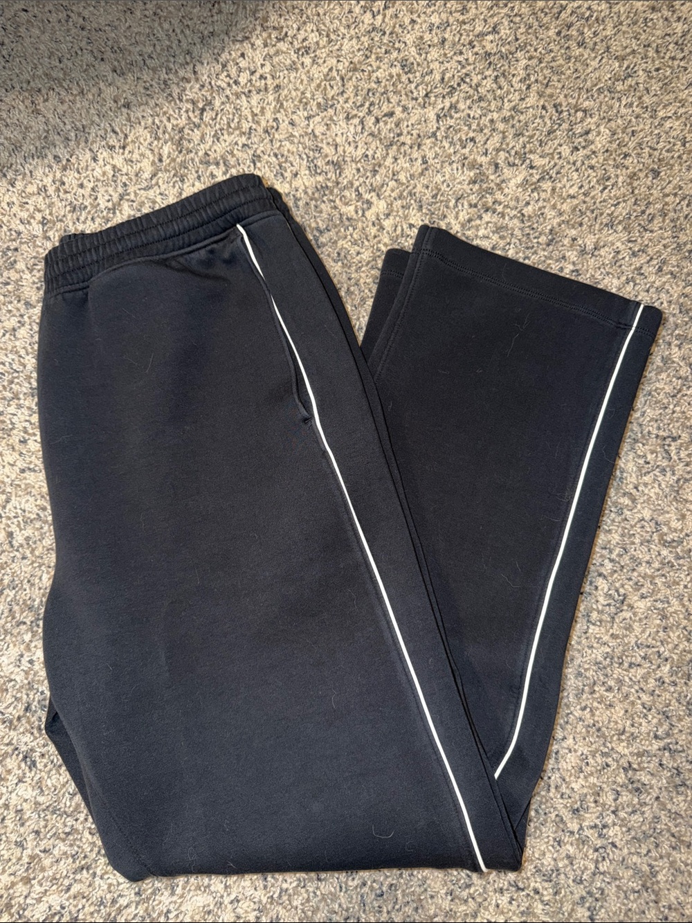 Kids Black Track Pants with Contrast Piping